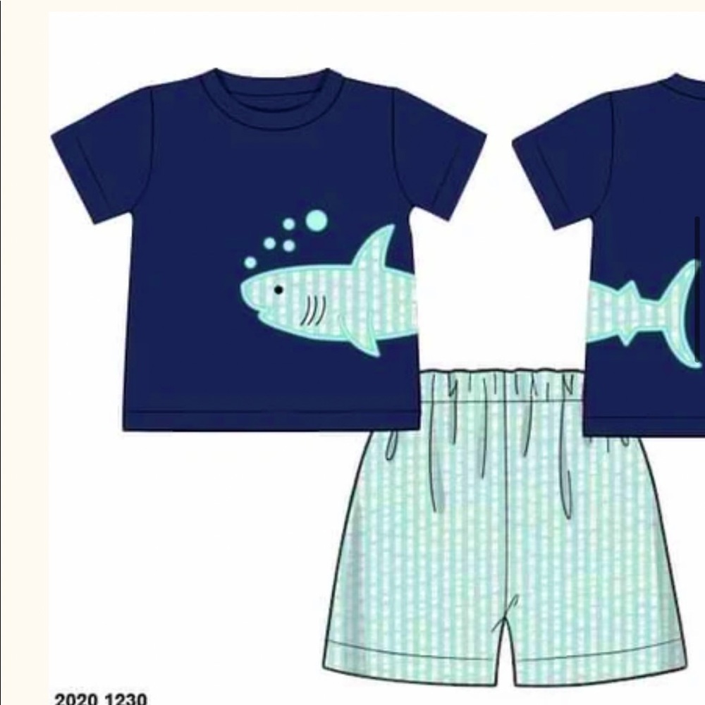 18 Month Matching Short Set- Shark